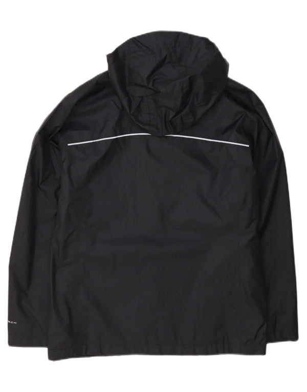 Columbia Girls Omni-Tech Hooded Rain Jacket 15-16 Years XL Navy Blue Nylon