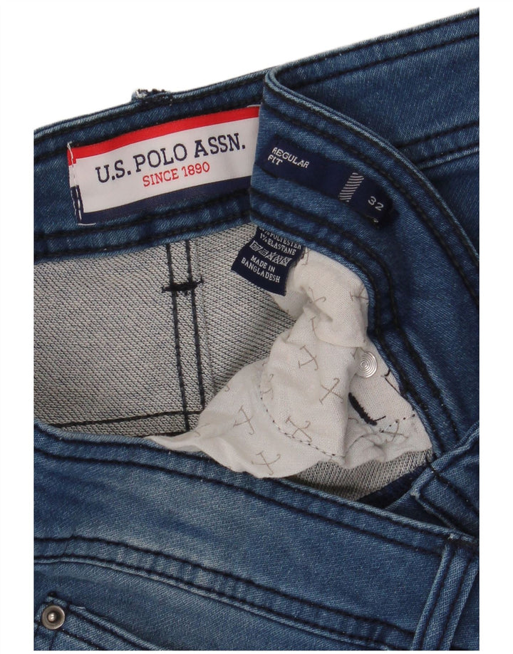 Polo Assn. degli Stati Uniti Pantaloncini di jeans vestibilità regolare da uomo W32 Poliestere blu medio