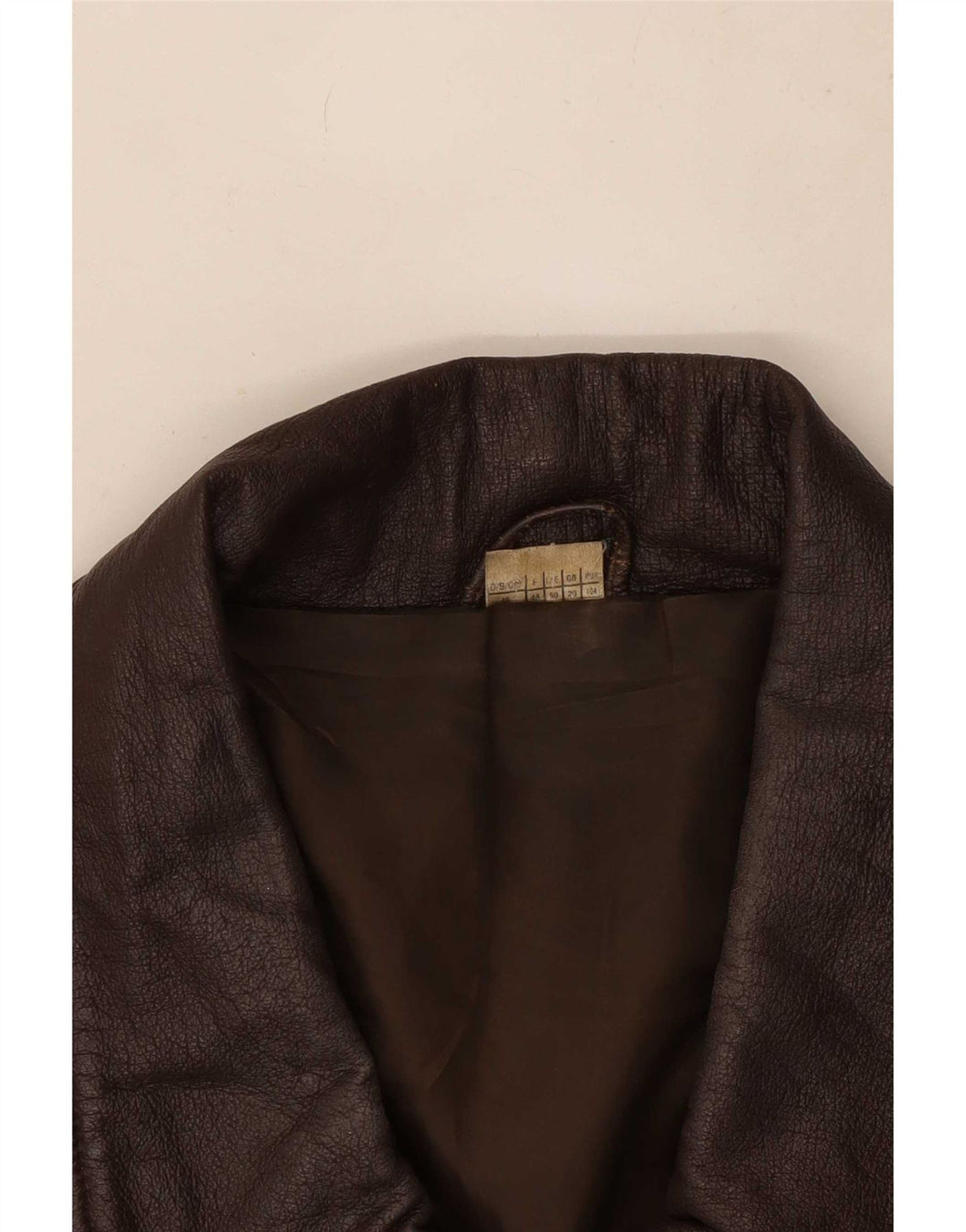 Giacca in pelle vintage da donna UK 20 2XL Marrone