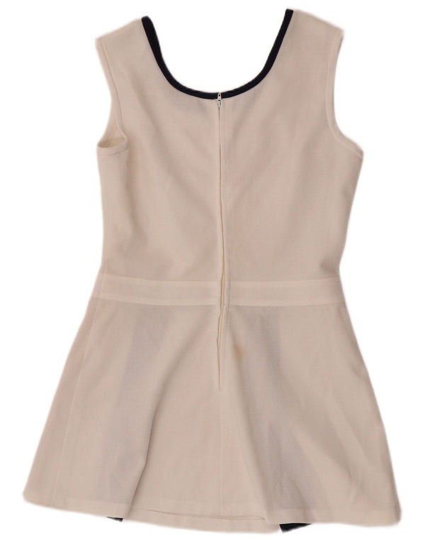 Top camicetta senza maniche vintage da donna IT 46 Large White Colourblock