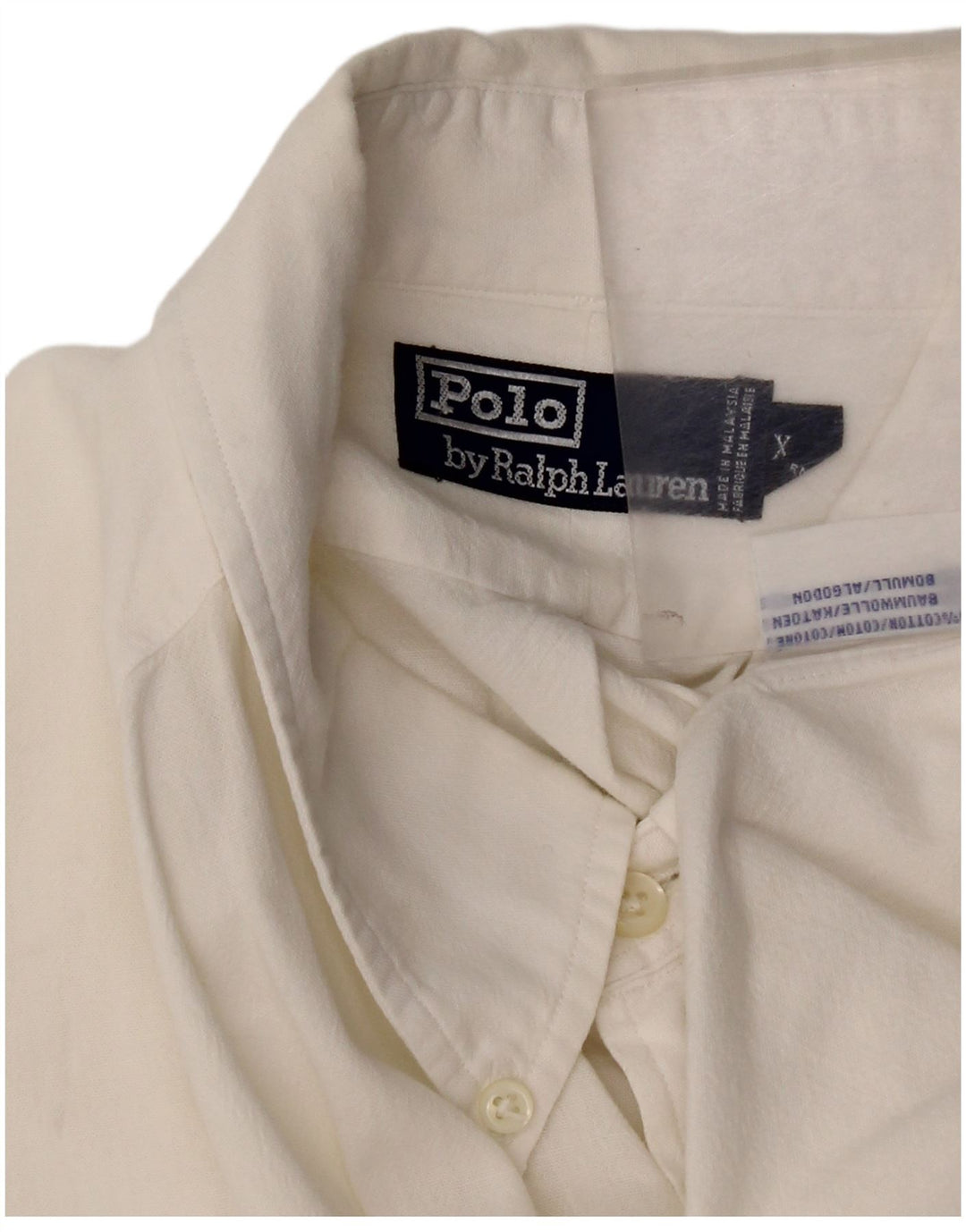 Polo Ralph Lauren Camicia da uomo XL in cotone bianco