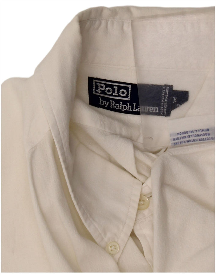 Polo Ralph Lauren Camicia da uomo XL in cotone bianco