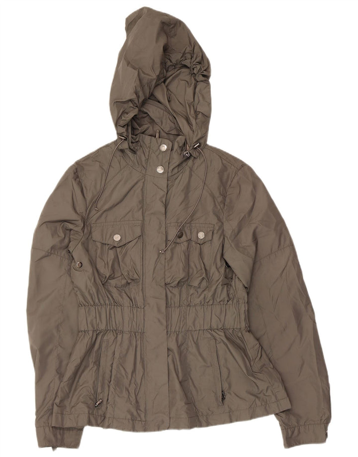 Giacca utilitaria con cappuccio da donna Zara UK 12 poliestere kaki medio