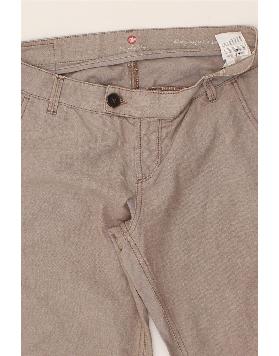 MURPHY & NYE Womens Crop Chino Trousers W29 L26 Grey Cotton Vintage Murphy & Nye and Second-Hand Murphy & Nye from Messina Hembry 
