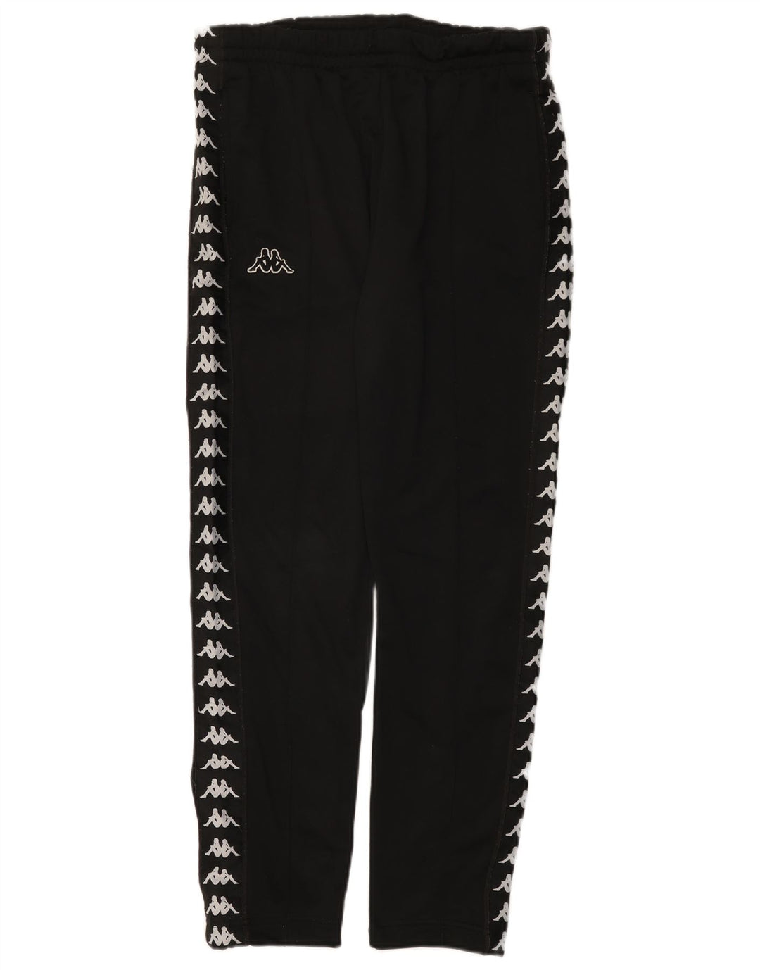 Pantaloni da tuta con grafica Kappa da uomo Joggers medio poliestere nero