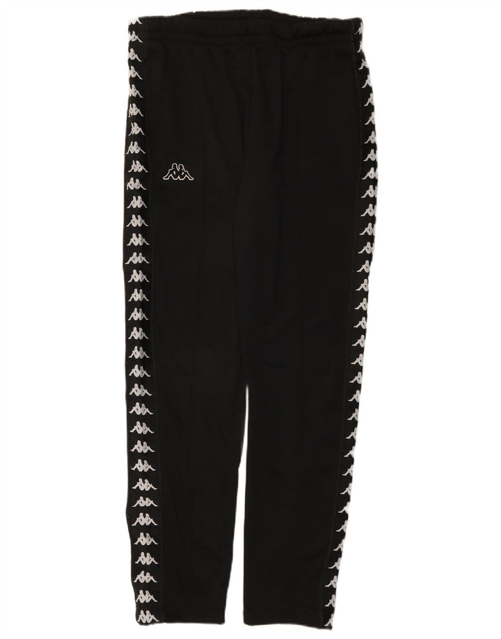 Pantaloni da tuta con grafica Kappa da uomo Joggers medio poliestere nero