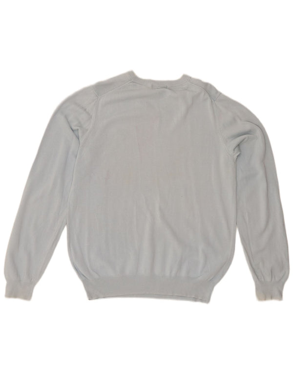 LYLE & SCOTT Mens Club V-Neck Jumper Sweater Small Blue