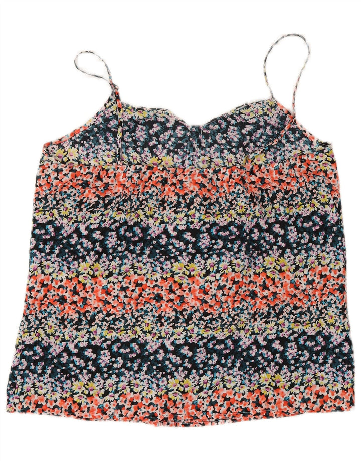 Oasis Top da donna con volant sul davanti, taglia UK 12, medio, multicolore, floreale