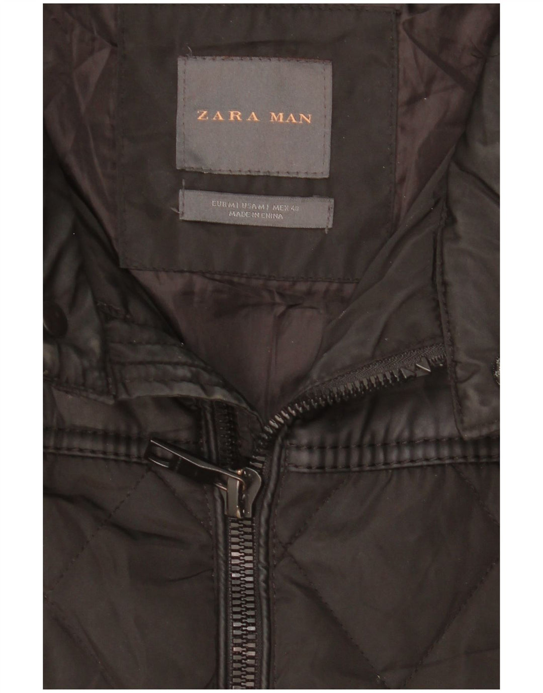 Giacca trapuntata con cappuccio da uomo ZARA UK 38 media nera