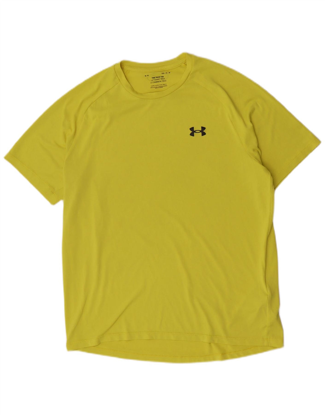 T-shirt regolare da uomo a maniche corte Under Armour, poliestere giallo medio