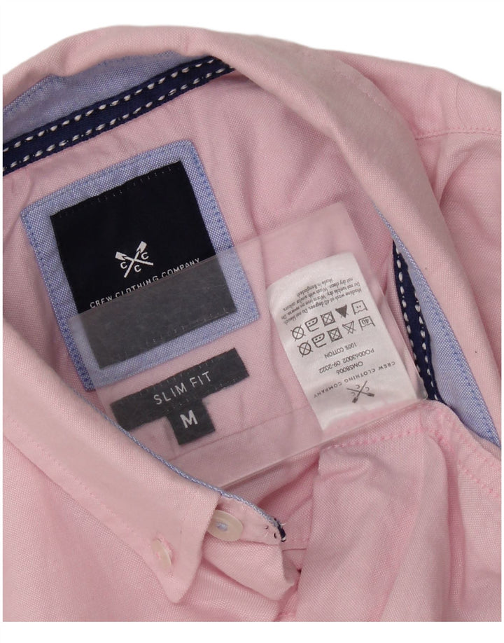 CREW CLOTHING Camicia da uomo slim fit in cotone rosa medio