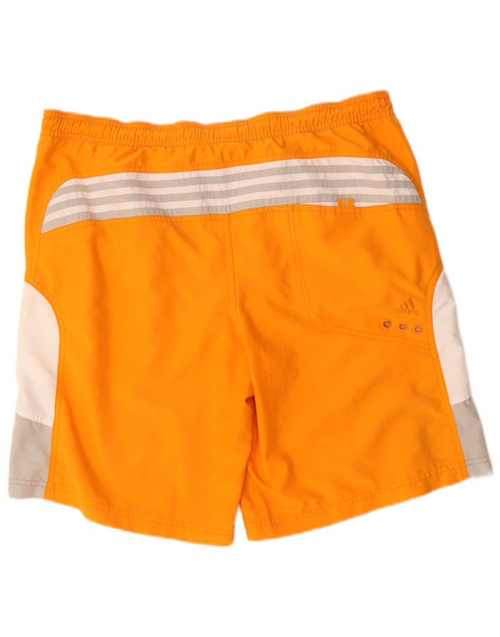 Pantaloncini da bagno grafici da uomo ADIDAS grandi in poliestere color block arancione
