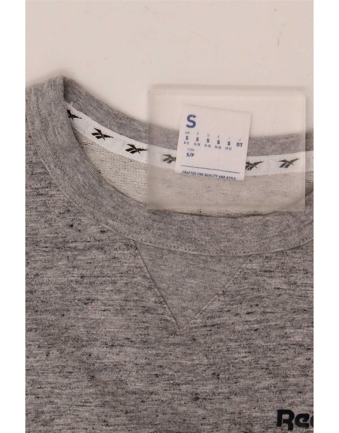 T-shirt oversize Reebok da donna UK 8/10 Small Grey Flecked