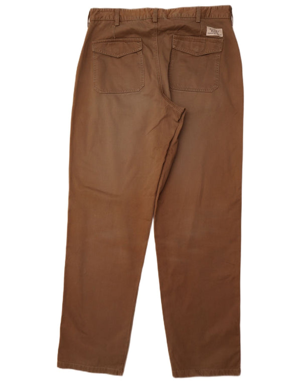 Pantaloni chino dritti da uomo AVIREX W34 L33 in cotone marrone