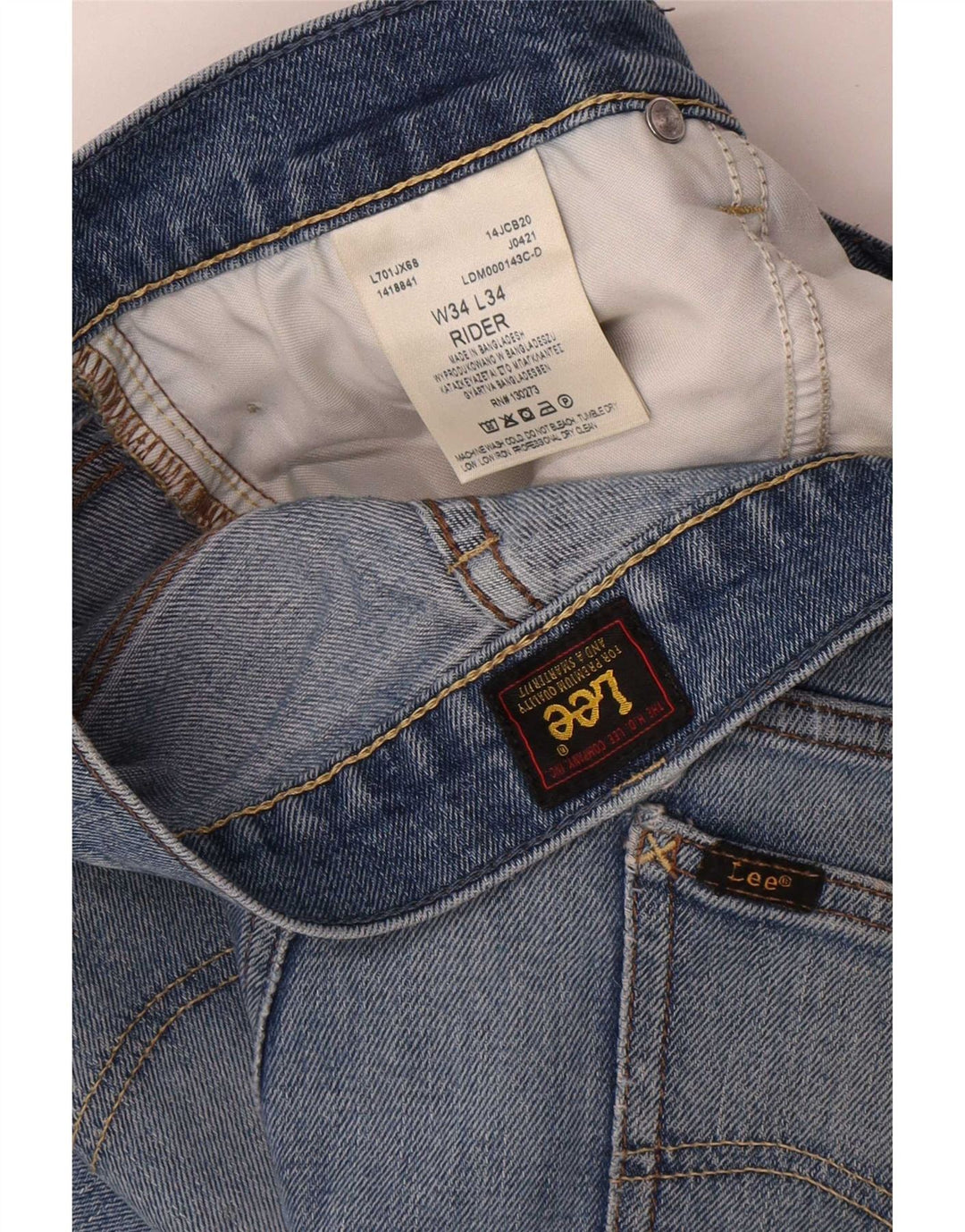 Jeans slim da uomo Lee Rider W34 L34 cotone blu
