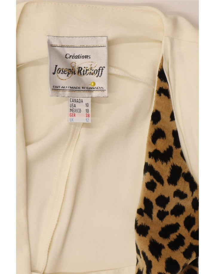 Giacca blazer da donna Joseph Ribkoff UK 12 media stampa animalier bianco sporco
