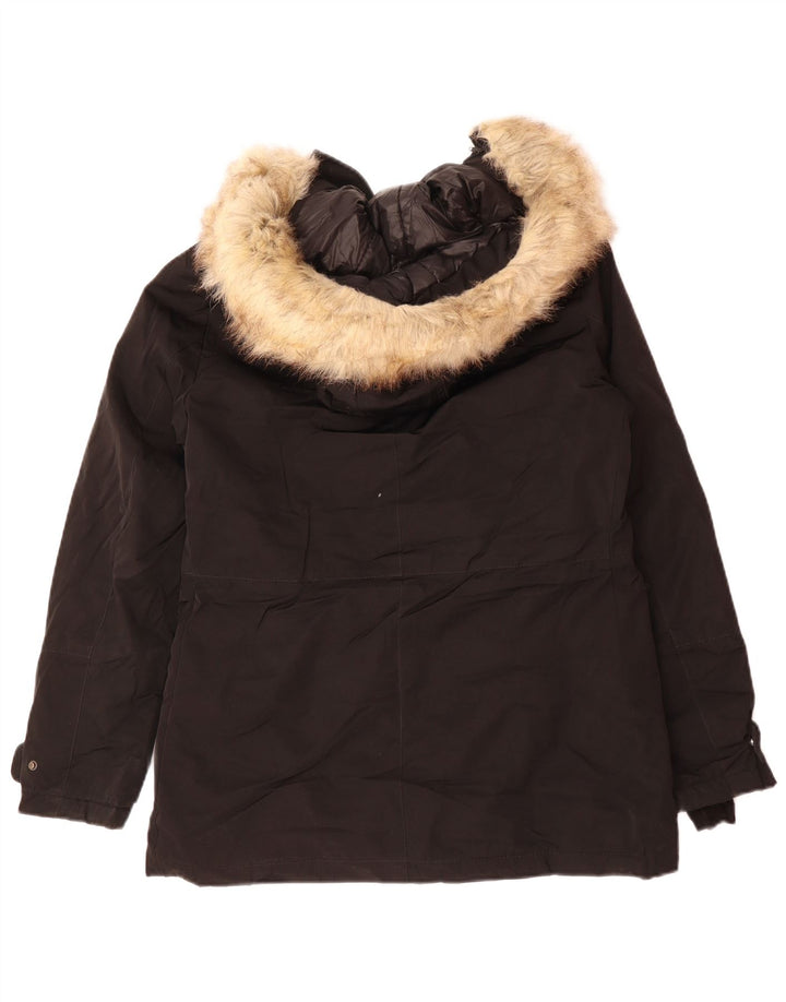 Giacca Parka oversize con cappuccio da donna Zara UK 6 XS poliestere nero