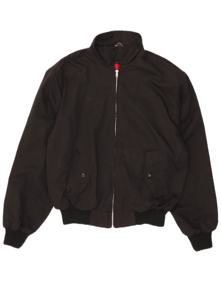 Giubbotto bomber da uomo vintage UK 40 grande poliestere nero