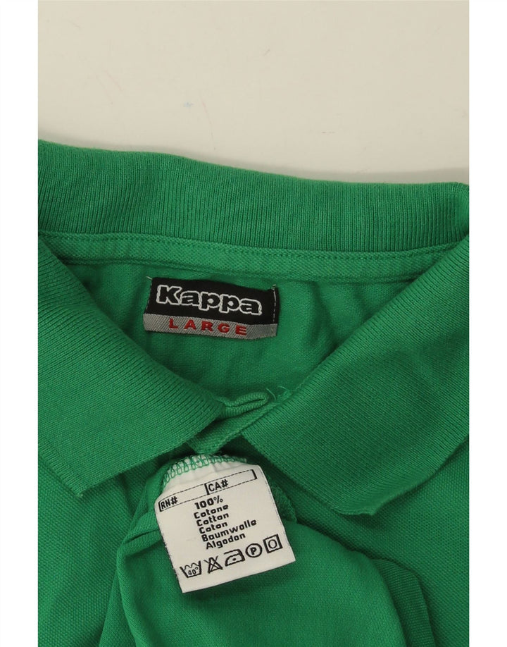 KAPPA Mens Polo Shirt Large Green Cotton Vintage Kappa and Second-Hand Kappa from Messina Hembry 