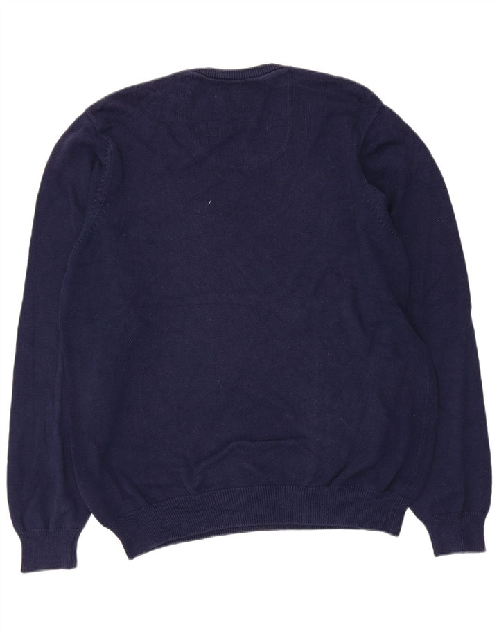 Maglione maglione con scollo a V vestibilità regolare da uomo Marks & Spencer blu navy medio