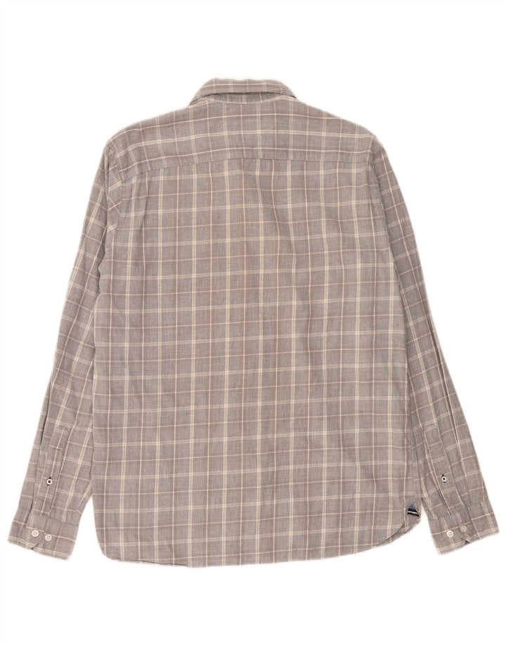 Crew Clothing Camicia slim fit da uomo in cotone a quadri grigi grandi