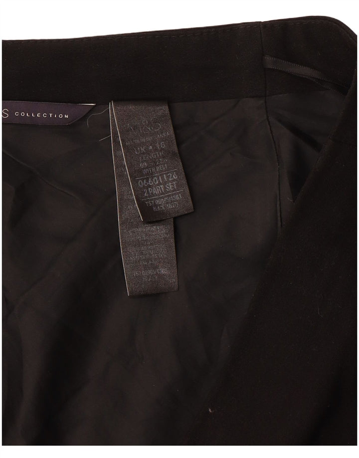 Gonna a tubino da donna Marks & Spencer UK 16 grande W34 poliestere nero