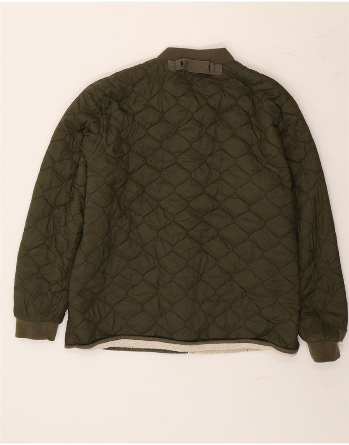 Giacca trapuntata Sherpa da donna Jack Wills UK 14 Large Verde in poliammide