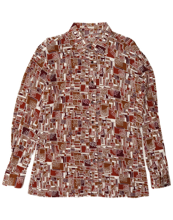 Camicia vintage da uomo grande geometrica multicolore