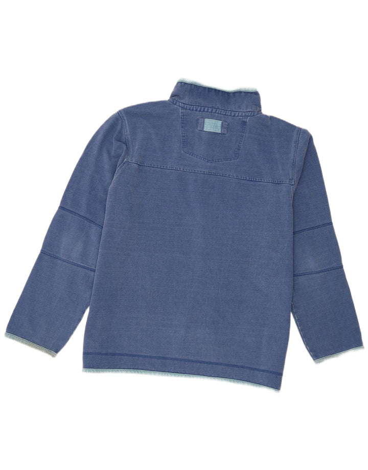 Felpa da uomo con collo con zip Fat Face, maglione XL, cotone blu