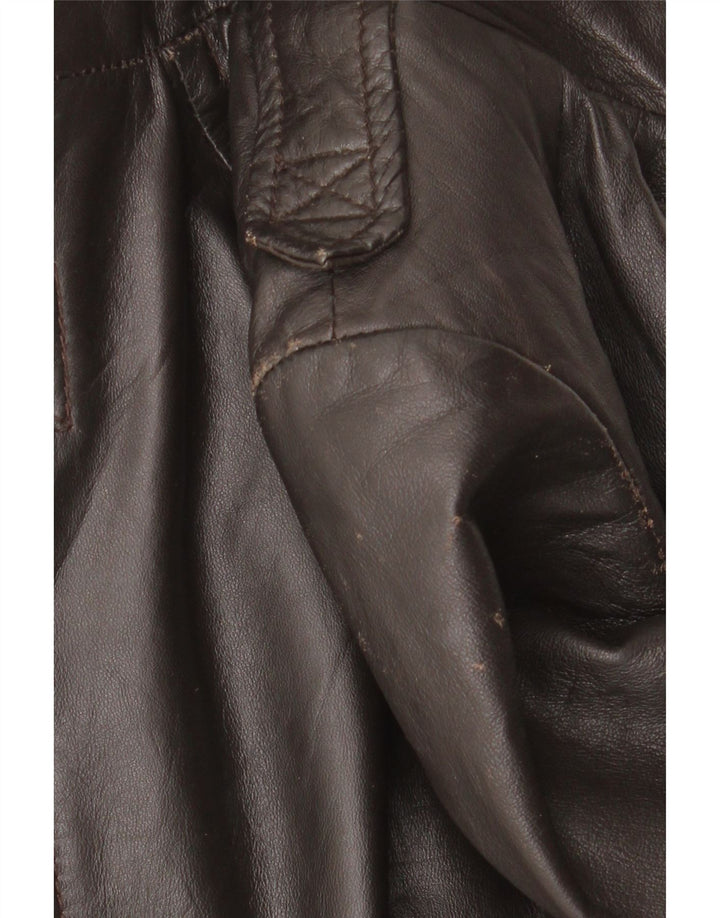 Giacca in pelle da donna Zara UK 10 piccola in pelle marrone