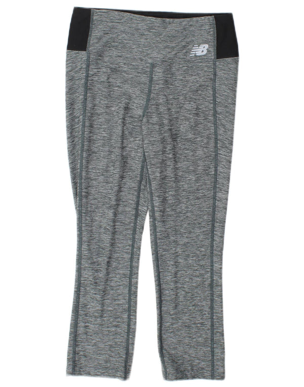 Leggings Capri New Balance Performance da donna UK 10 Small Grey Flecked