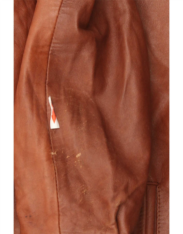 Giacca bomber in pelle da uomo vintage UK 42 XL Marrone