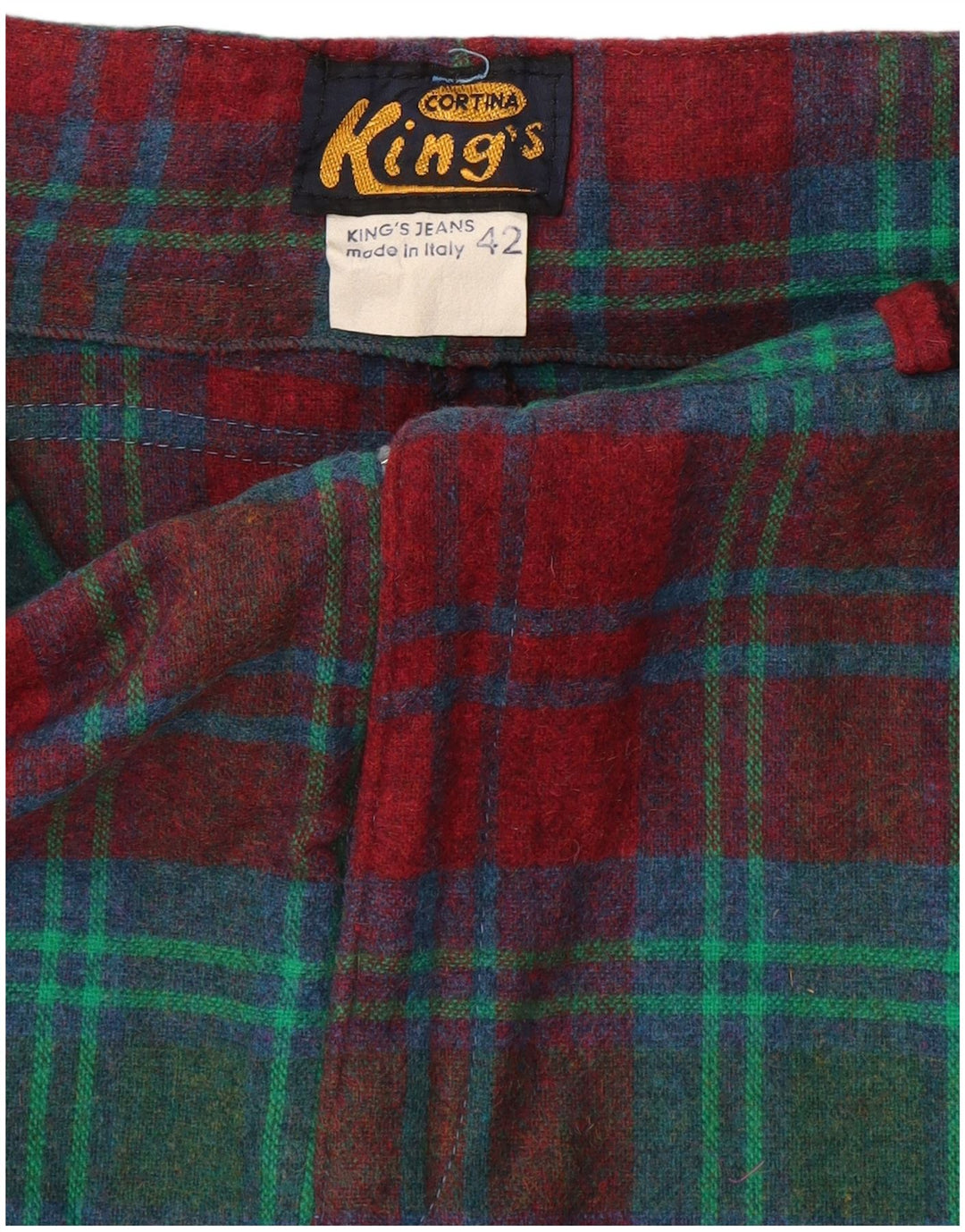 Gonna cargo da donna vintage IT 42 media W28 lana a quadri rossa