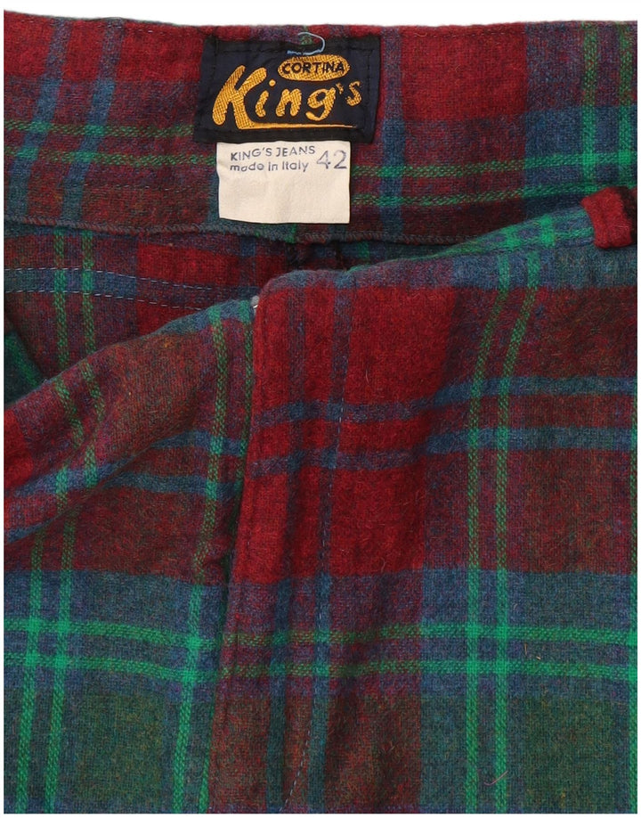 Gonna cargo da donna vintage IT 42 media W28 lana a quadri rossa