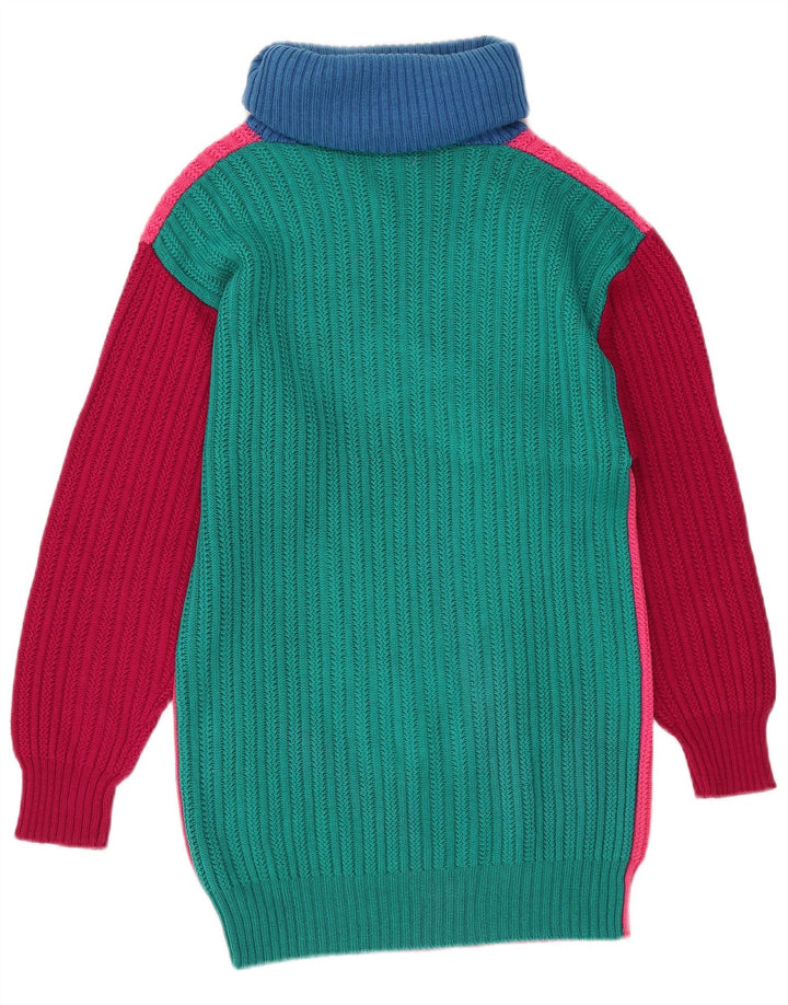 VINTAGE Womens Roll Neck Jumper Sweater UK 12 Medium Multicoloured