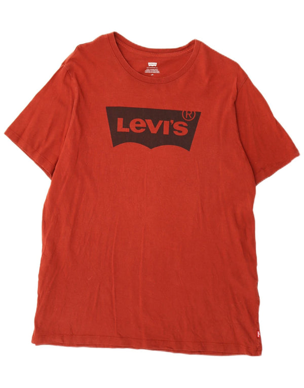 T-shirt grafica da uomo Levi's Top grande in cotone rosso