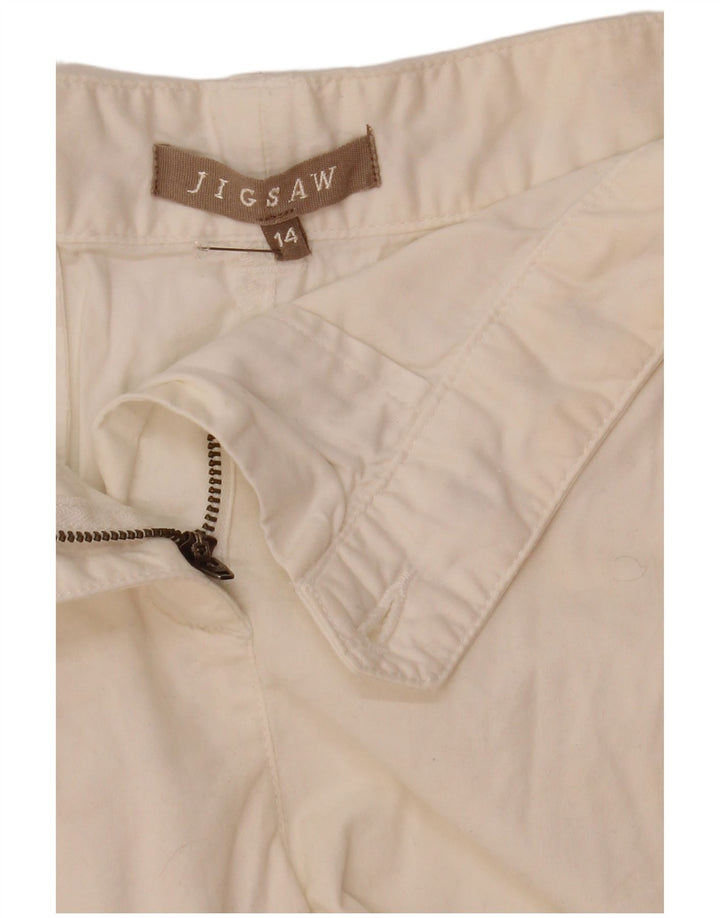 Pantaloncini chino con pegged da donna Jigsaw UK 14 Large W36 bianchi