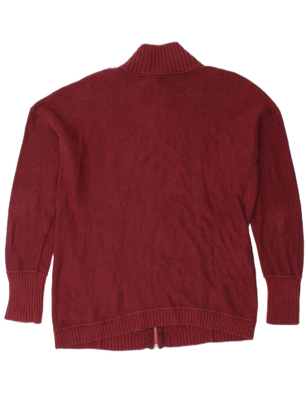 Maglione cardigan da donna EDDIE BAUER UK 18 XL Cotone bordeaux