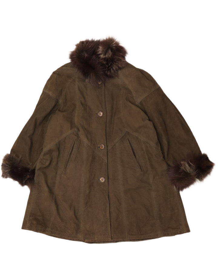 Cappotto in pelle da donna Talenti UK 18 XL Pelle kaki