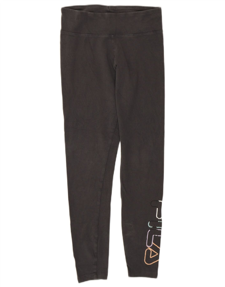 Leggings grafici da donna Fila UK 10 piccolo cotone grigio