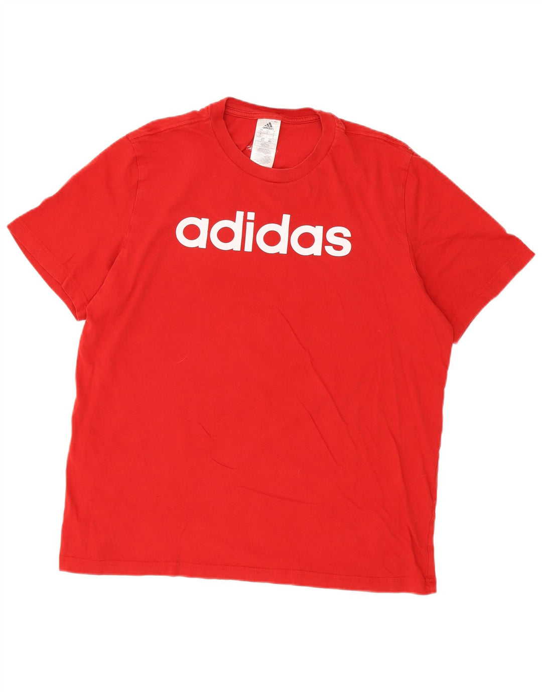 T-shirt grafica da uomo Adidas Top grande in cotone rosso