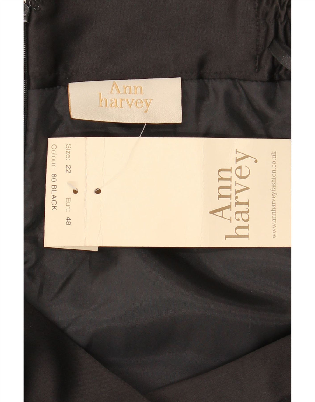 Gonna dritta da donna ANN HARVEY UK 22 2XL W44 Poliestere nero
