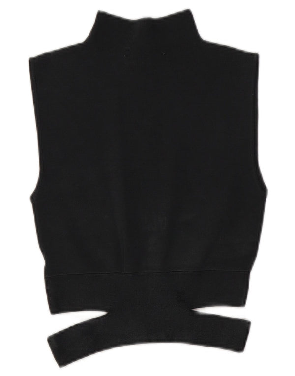 Top corto in maglia senza maniche da donna Zara UK 10 piccolo grigio