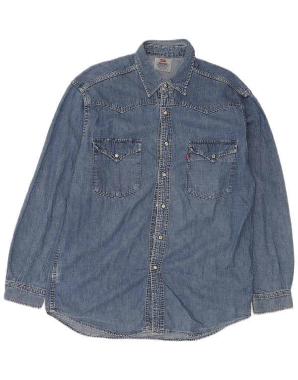 Camicia di jeans da uomo Levi's Large Western in cotone blu