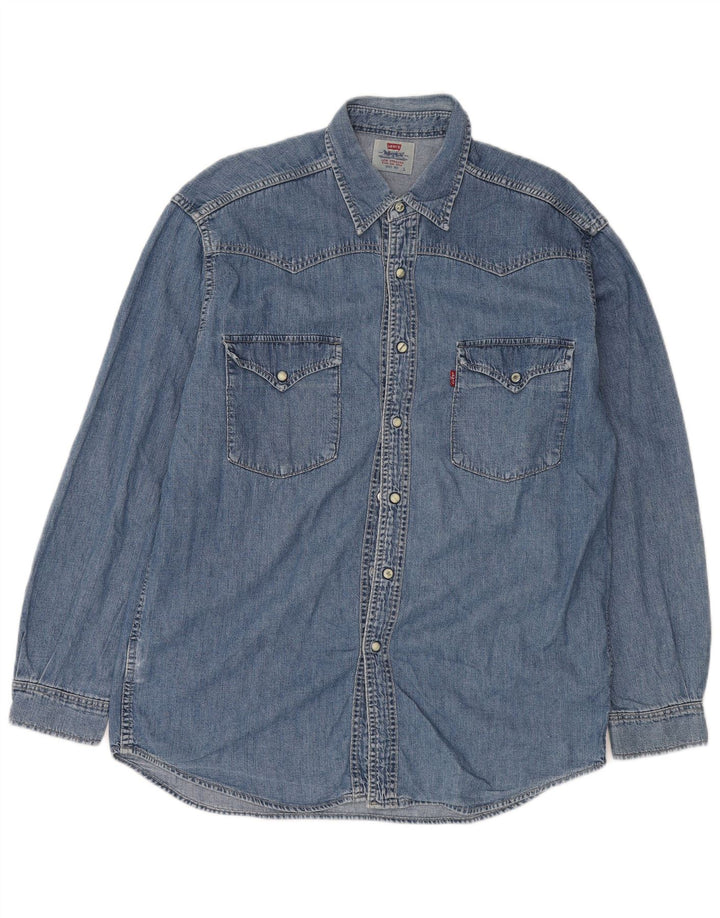 Camicia di jeans da uomo Levi's Large Western in cotone blu