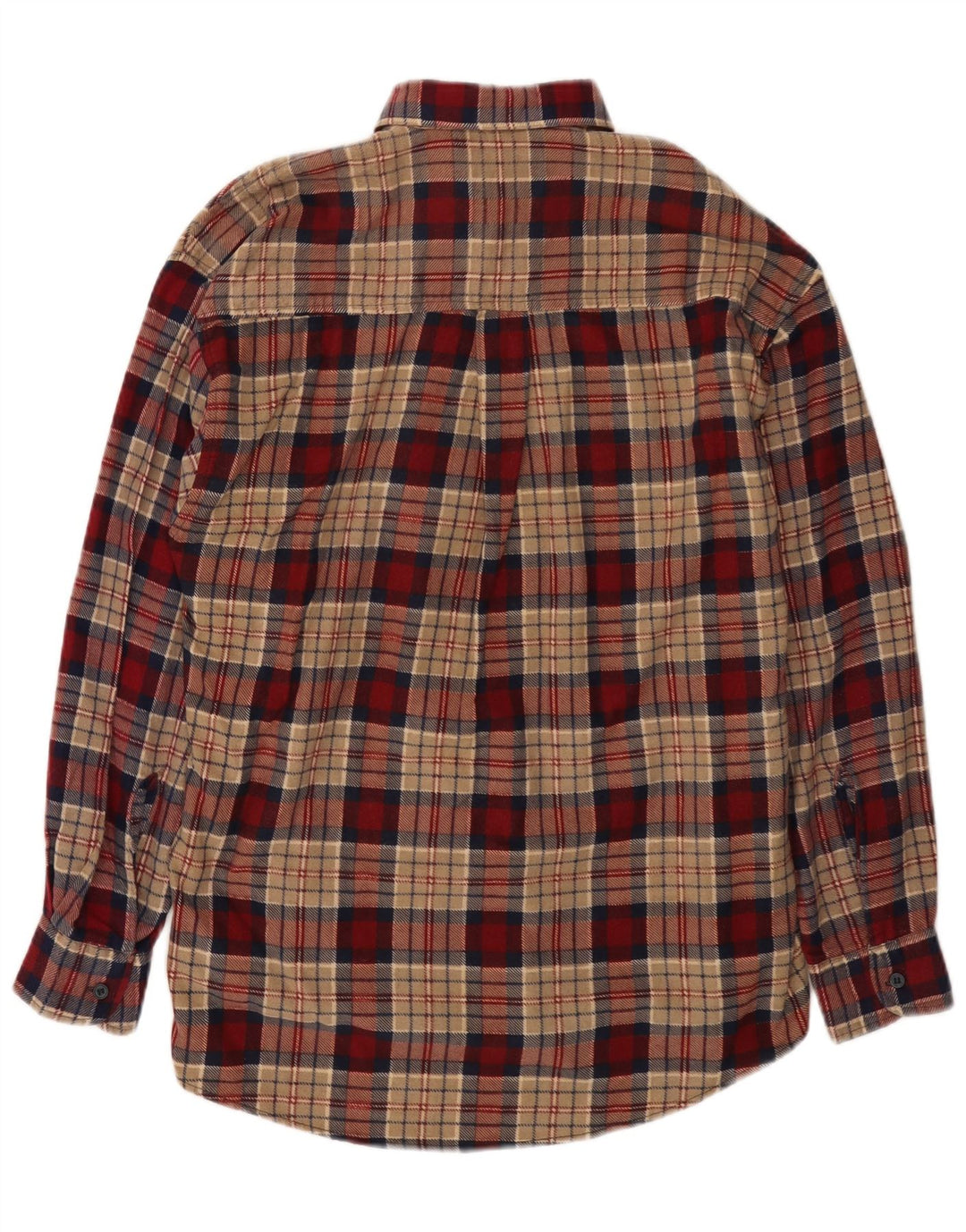 Camicia vintage da uomo in flanella di cotone scozzese rosso medio