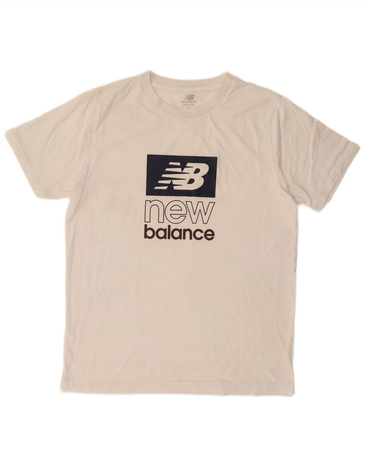 NEW BALANCE Mens Graphic T-Shirt Top Large White