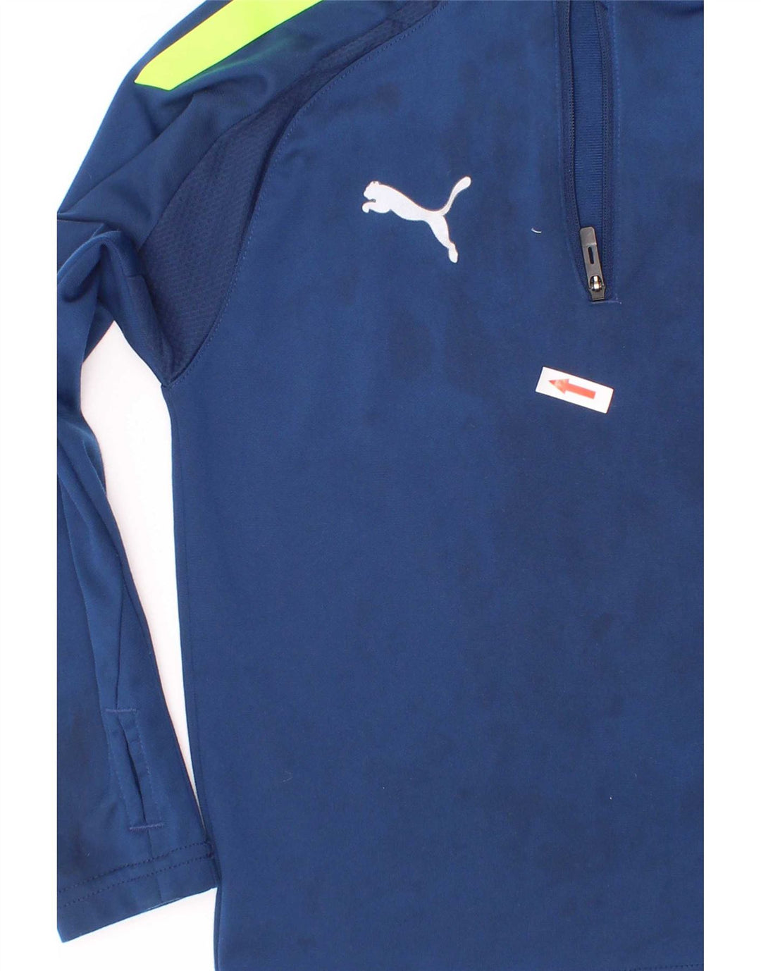 Top della tuta da ginnastica Puma da bambino con zip e collo, 5-6 anni, blu