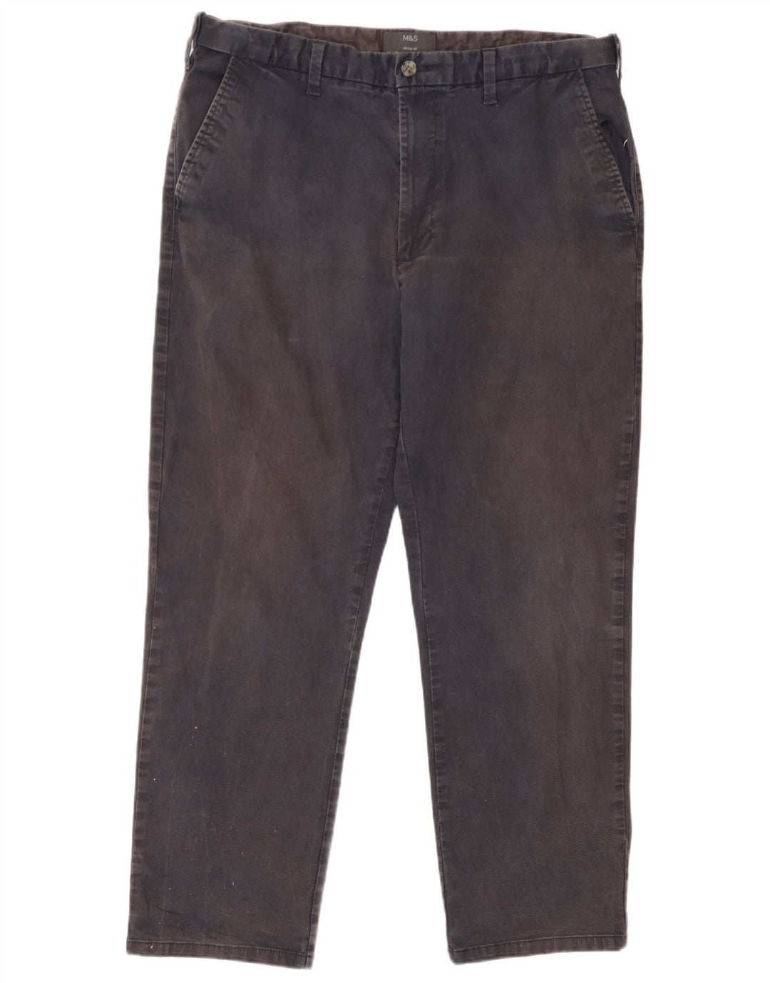 Pantaloni chino regolari da uomo Marks & Spencer W38 L29 cotone blu navy
