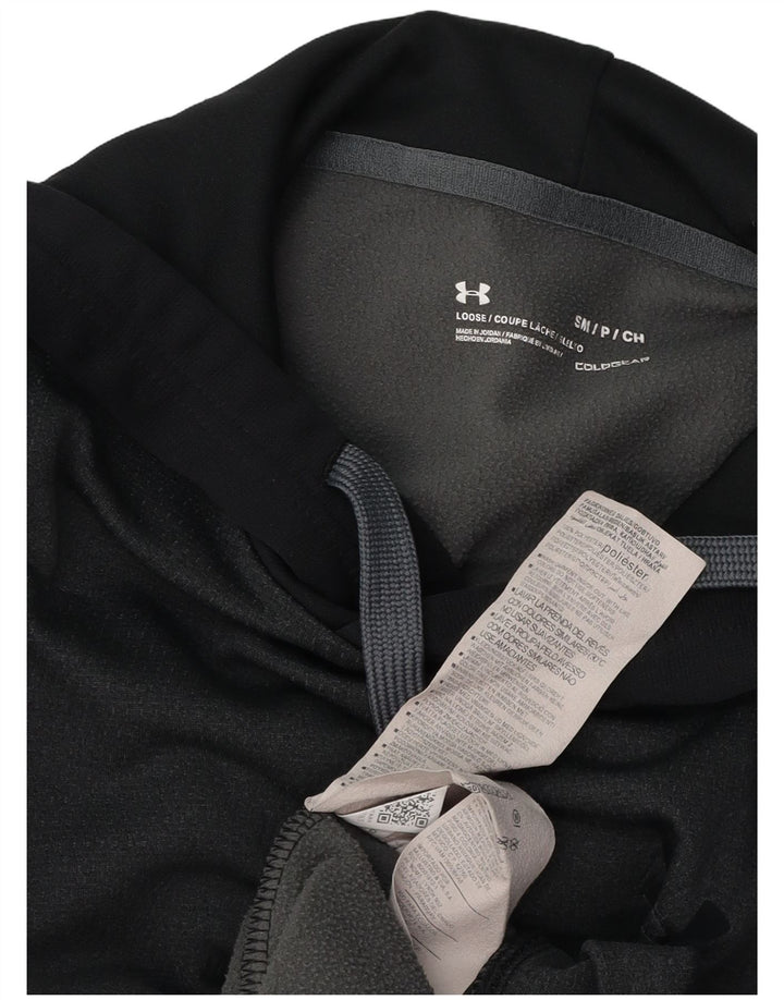 UNDER ARMOUR Maglione con cappuccio grafico Cold Gear da uomo piccolo grigio a blocchi di colore